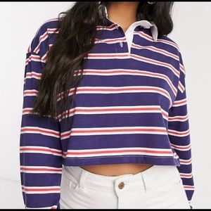 cropped halfway button up